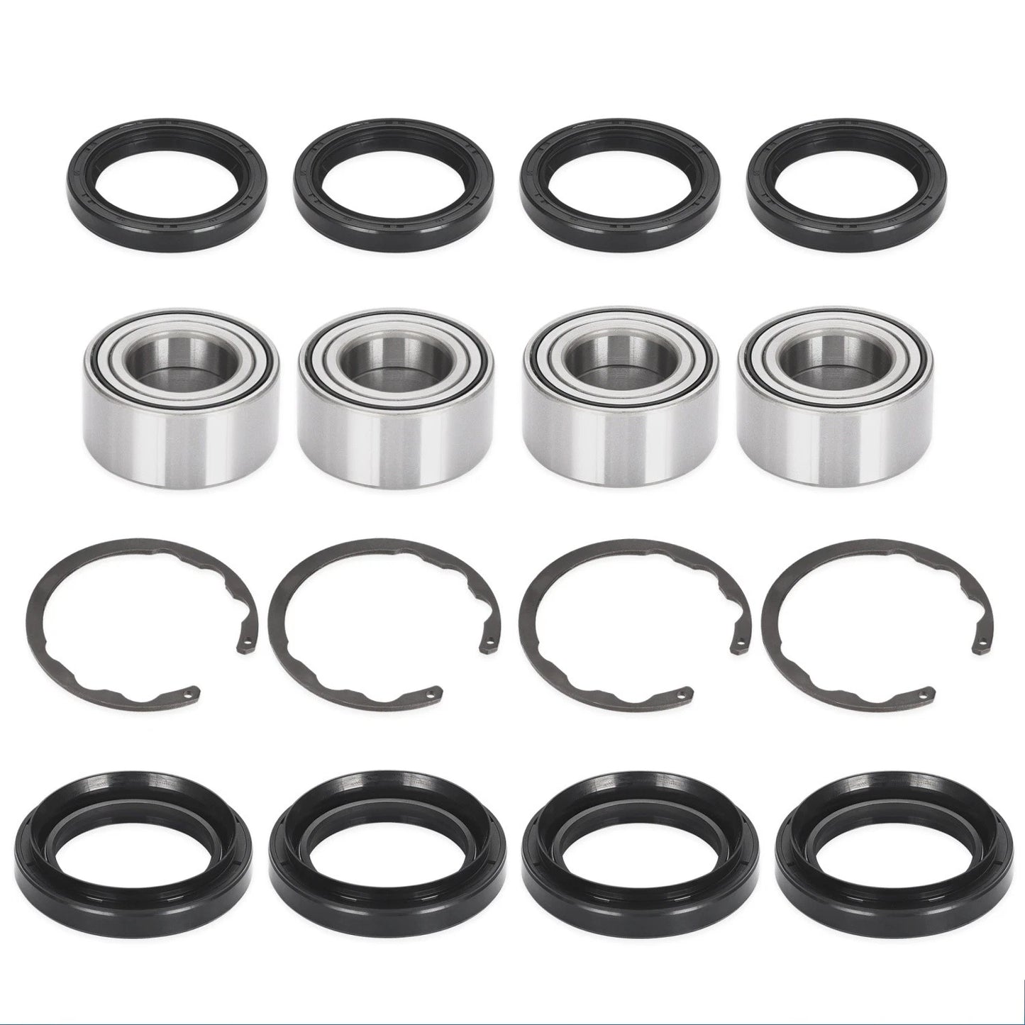 4x Front/Rear Bearing w/Circlip for Kawasaki Bayou 300 400 Prairie 300 400 (1990–2006)
