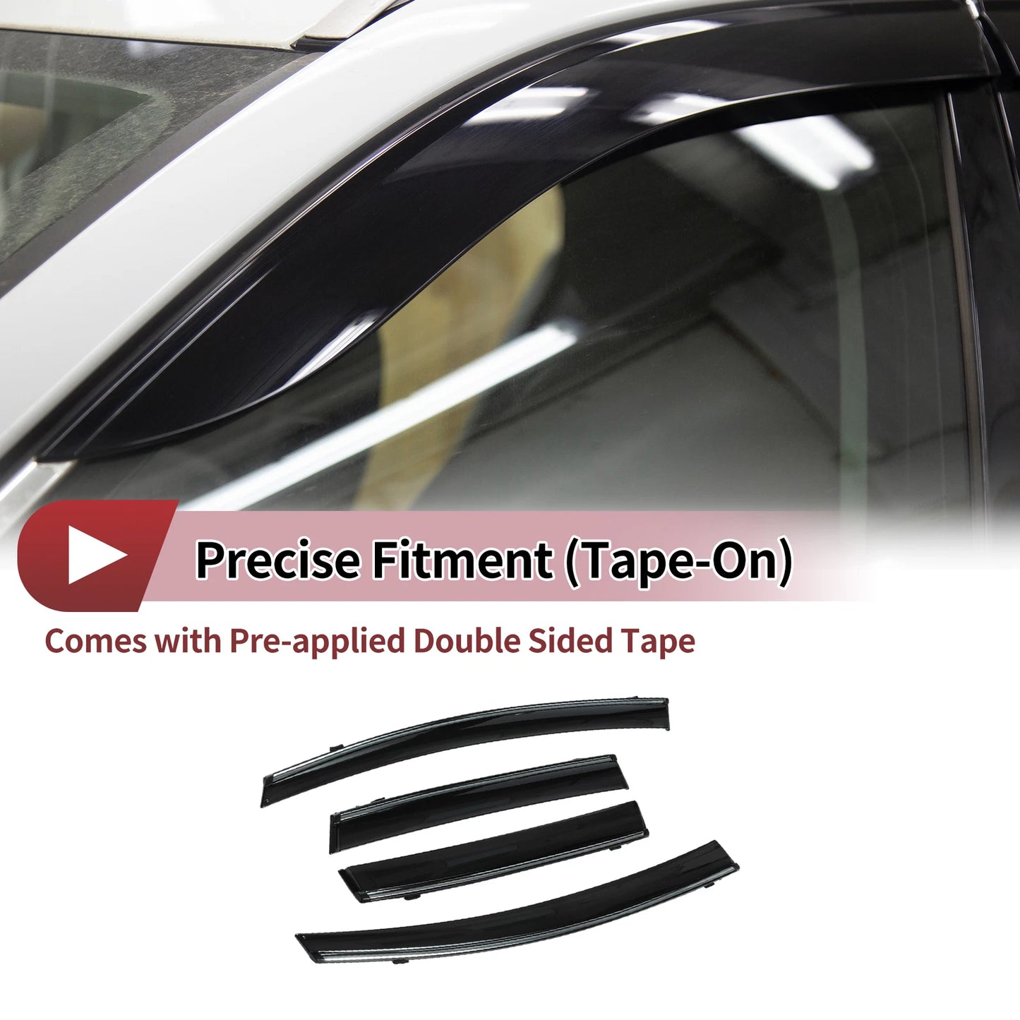 Window Deflectors for Honda Fit Side Window Vent Visors Black 2009-2014