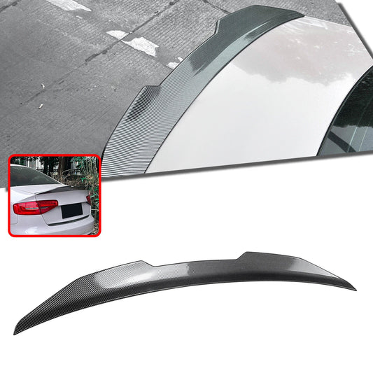 1x Carbon Look Rear Boot Spoiler Lip for Audi A4 S4 B8 (2009-2016)