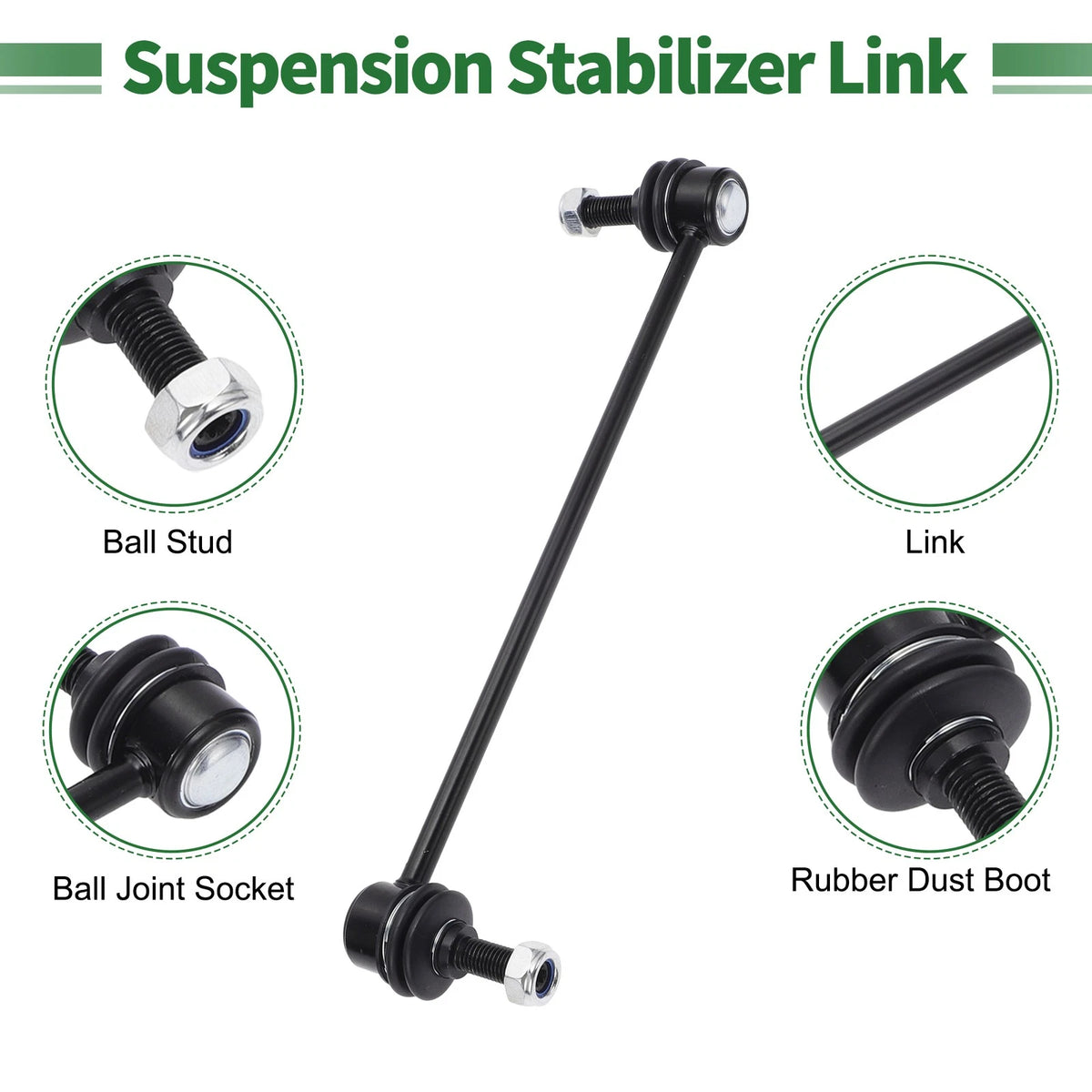 6pcs Front Suspension Kit Tie Rod Ends Sway Bar Links for Lincoln MKX (2016-2018)