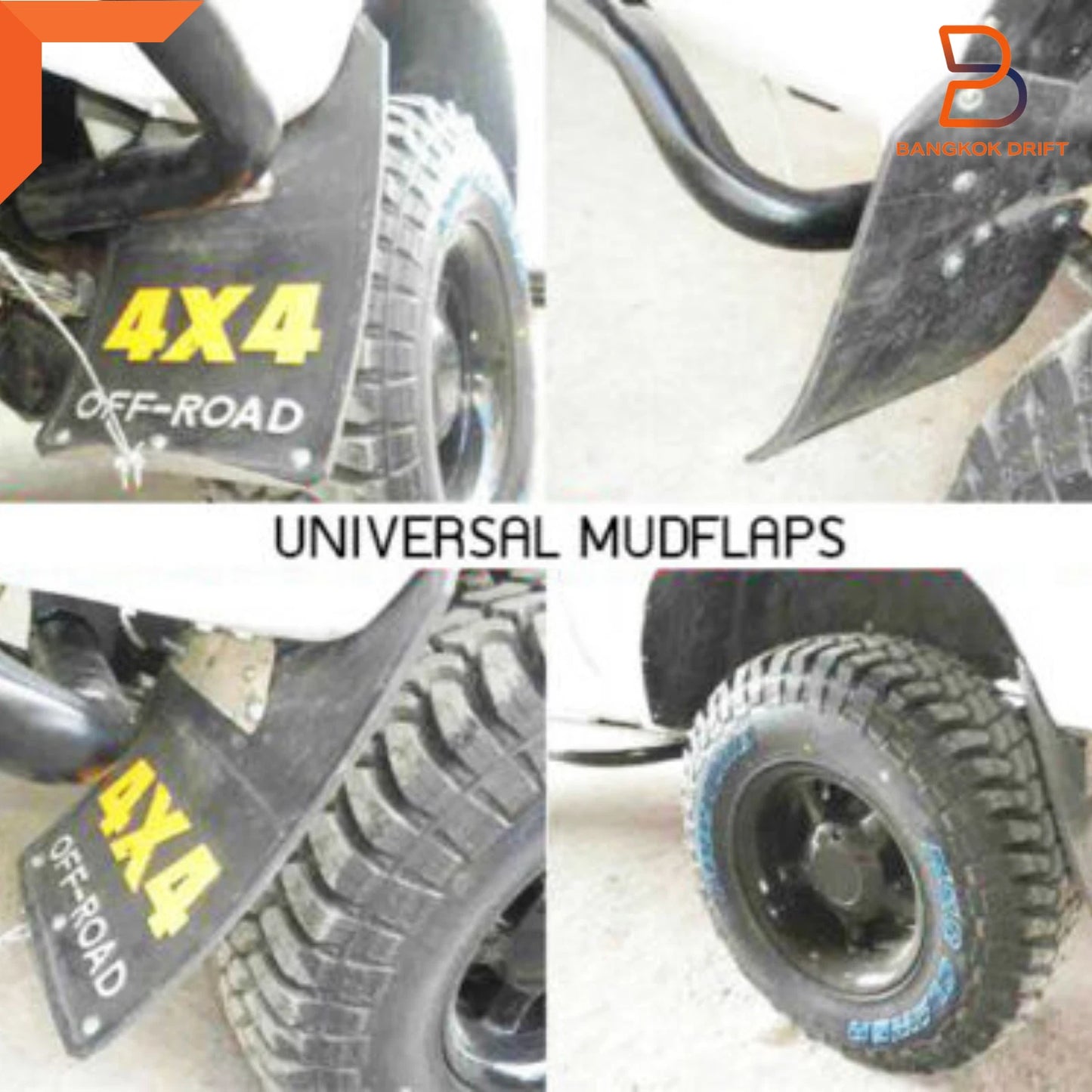 Isuzu 4WD 4x4 Off-Road Mud Flaps Splash Guards  Black Rubber