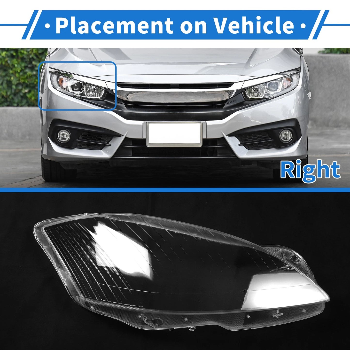 Car Front Right Headlight Lens Cover for Mercedes-Benz S-Class (2006-2009)