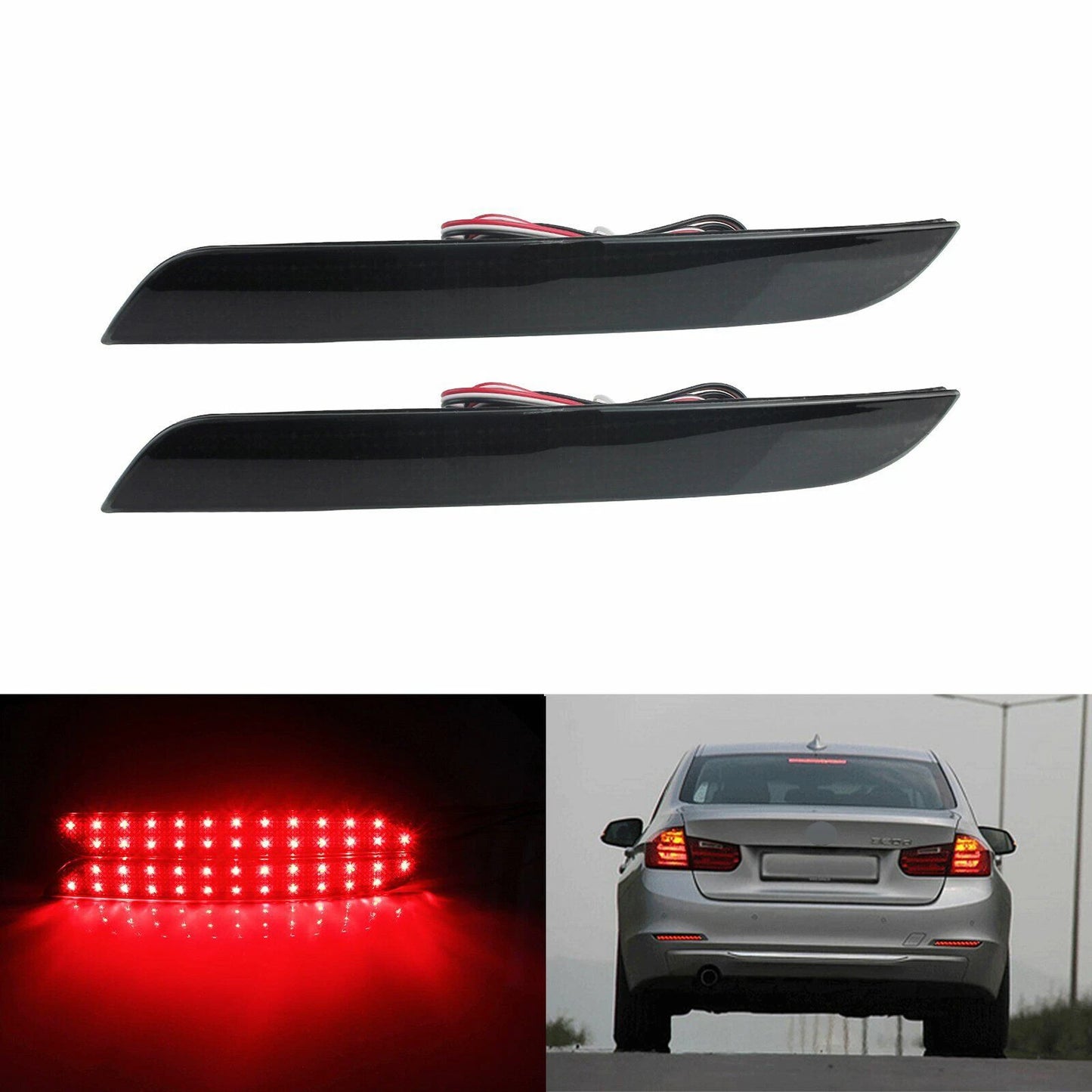 Smoke Rear Bumper Reflector Tail Lights for BMW F32 F33 4-Series (2012–2016)