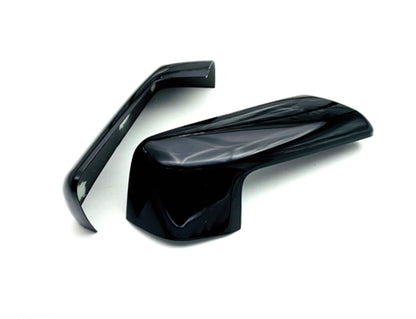 ABS Black Rearview Half Pack Mirror Lid Cover Trim for Chevy Silverado (2019-2023)
