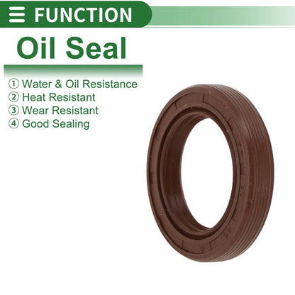 Oil Seal 30x45x8mm FKM Rubber High Pressure Brown 5 Pcs