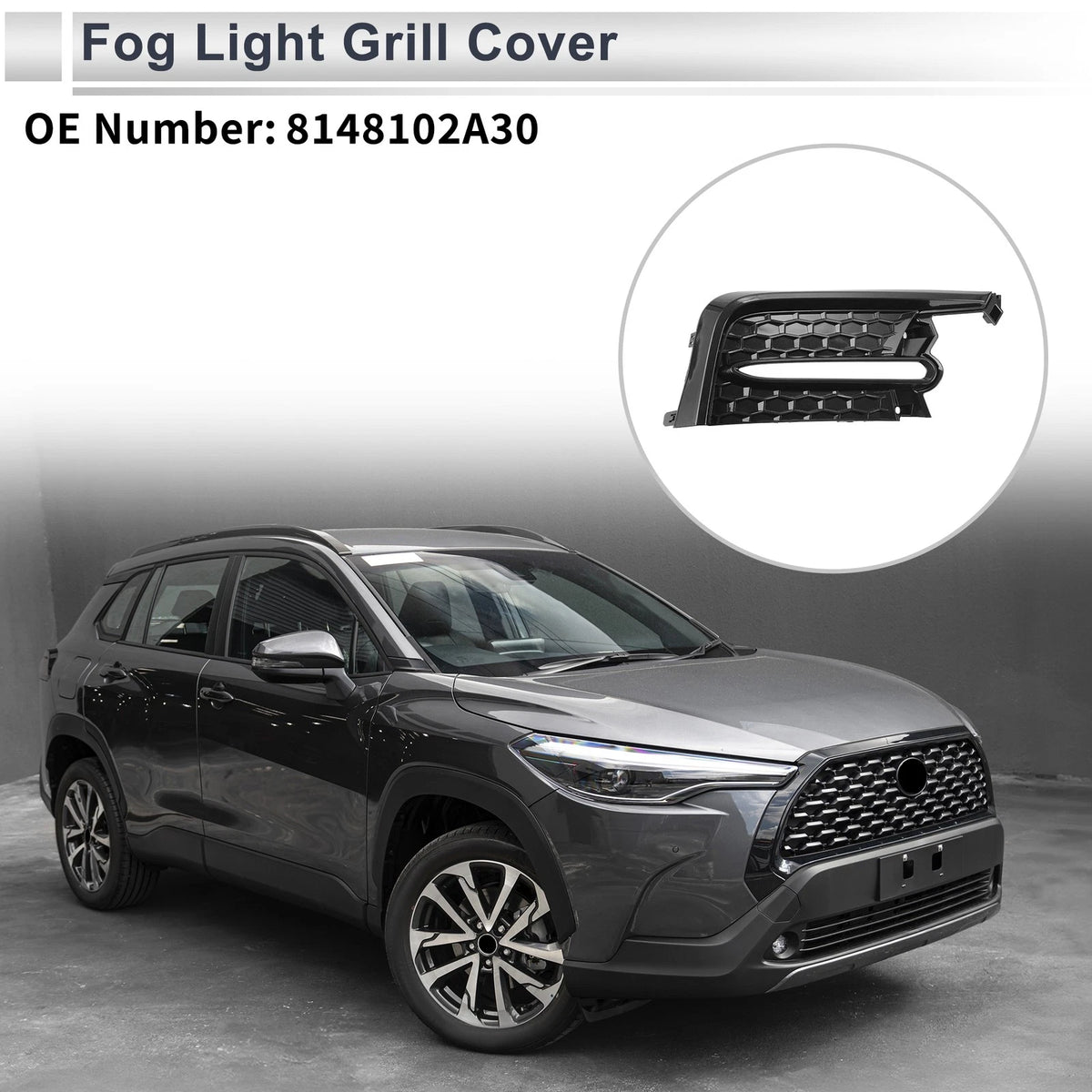 1 Pc Car Front Right Fog Light Grill for Toyota Corolla (2020–2022)