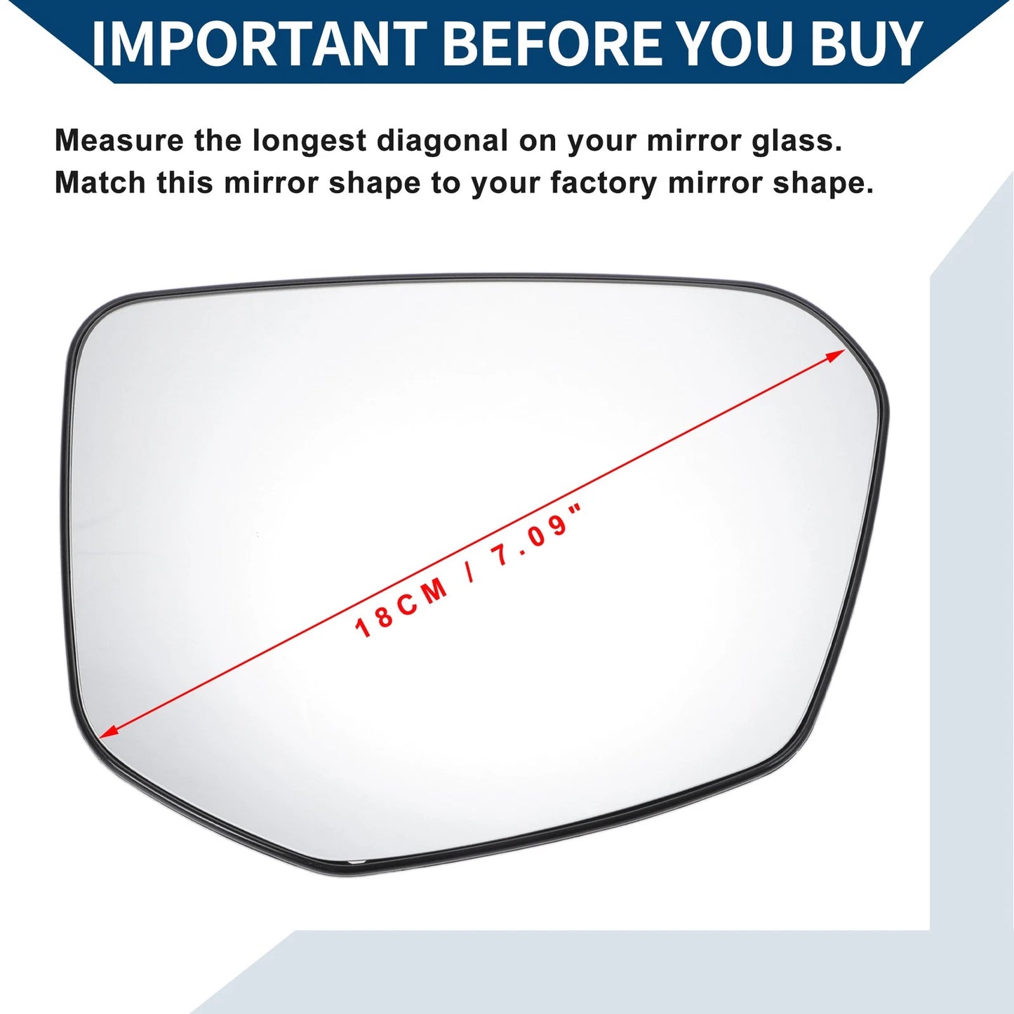 Heated Right Side Mirror Glass for Honda Civic (2006-2011)