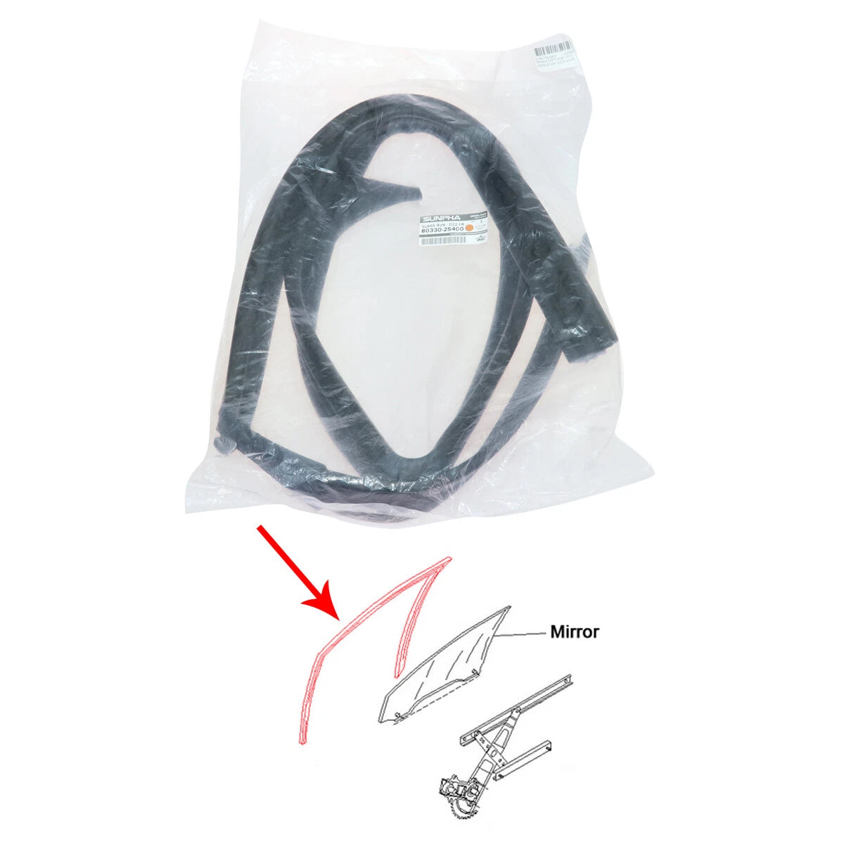 Front Glass Run Channel Seal for Nissan D22 Navara 1997-2004