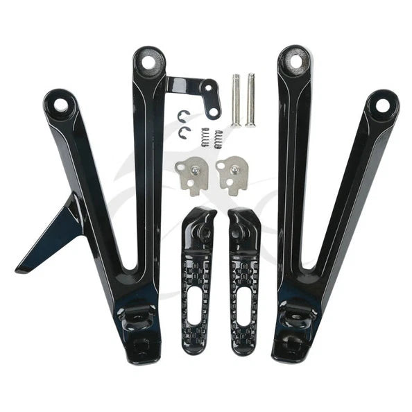Black Rear Passenger Foot Pegs Set for Honda CBR1000RR (2004-2007)
