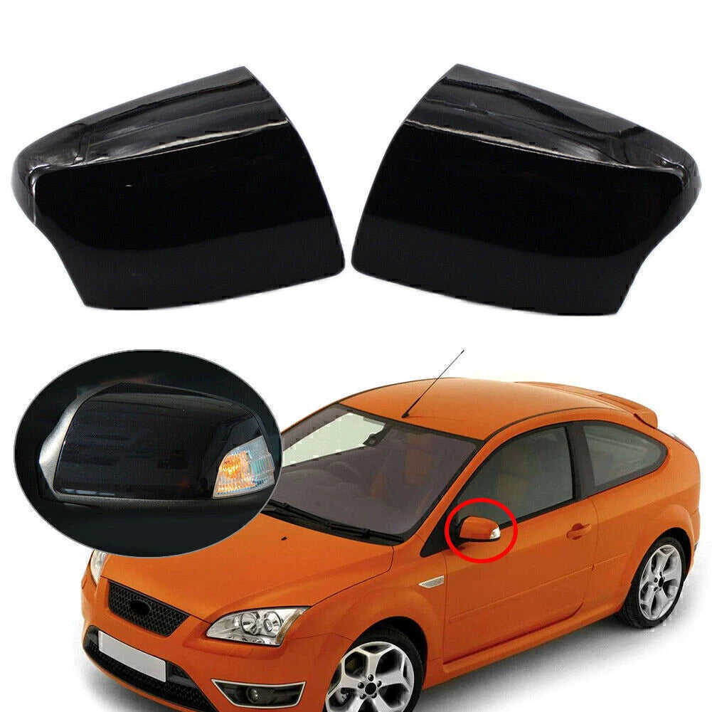 Glossy Black Rearview Mirror Cover for Ford Focus (2005-2008)
