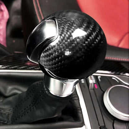 Real Carbon Fiber Gear Shift Knob Head Cover Trim For Audi A3 S3 2012-2018