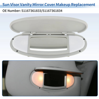 Sun Visor Vanity Mirror Cover for BMW Mini Cooper R55 R56 Gray