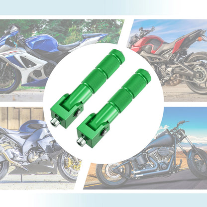 Pair Motorcycle Scooters Motorbike Folding Foot Rest Rear Pedal Green