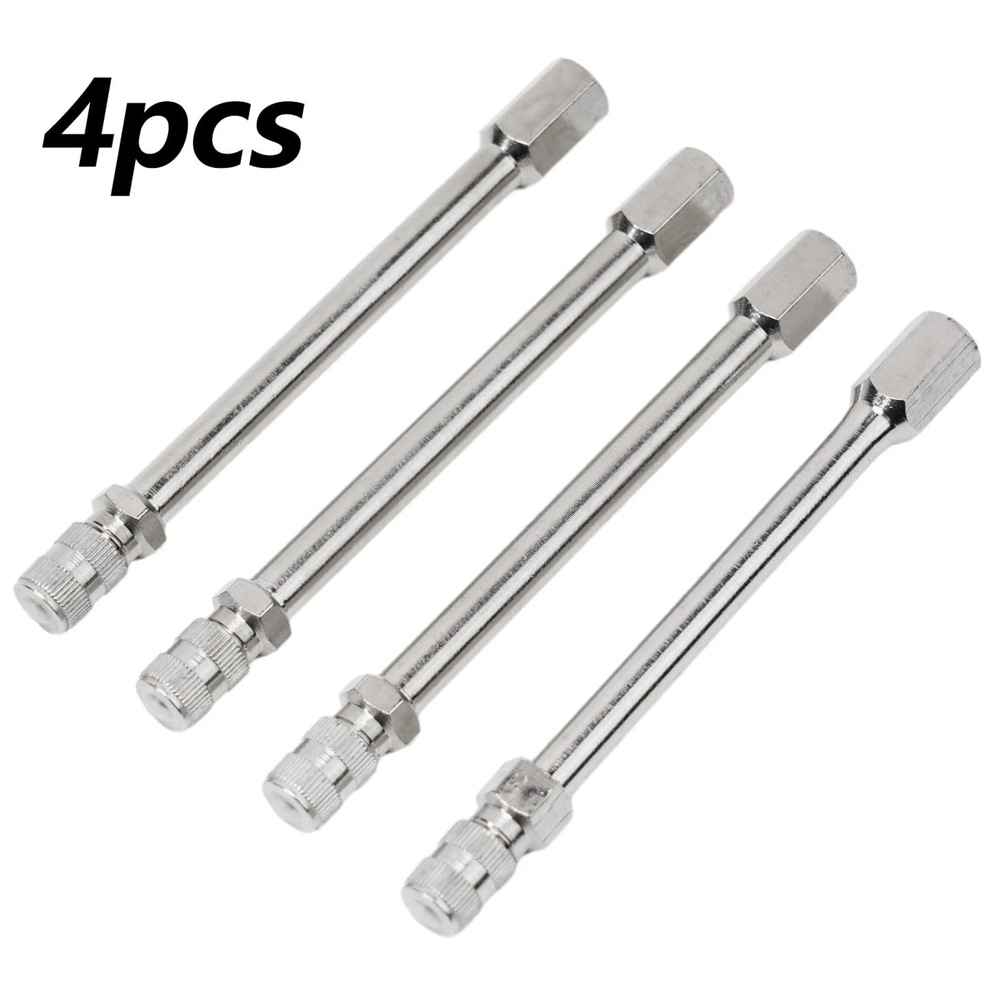 4pcs Tyre Wheel Valve Extension Extender Cap Metal Stem for Auto Car Truck