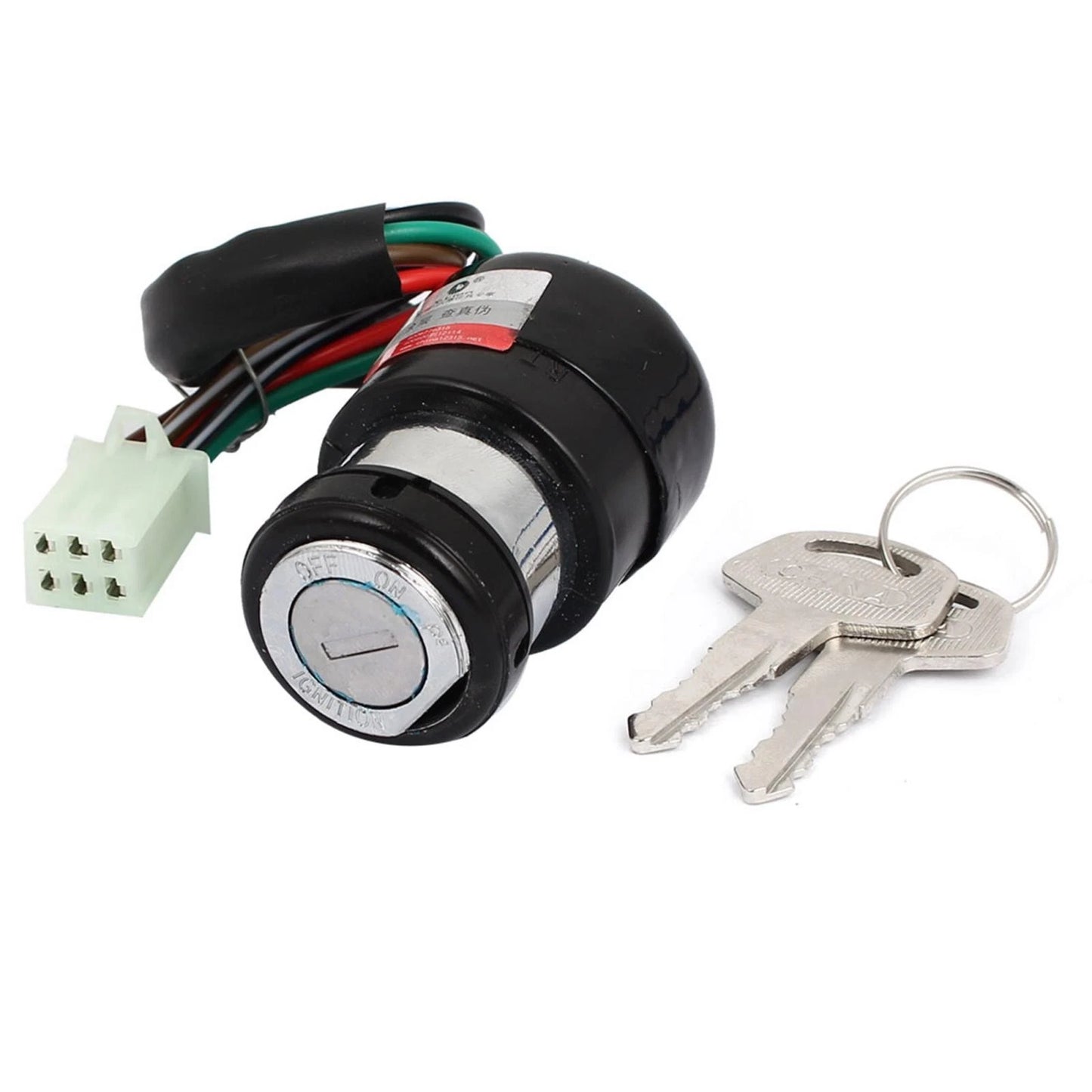 Ignition Switch Lock / 6 Wires / 2 x Keys / 21cm Cable for Scooter Motorcycle
