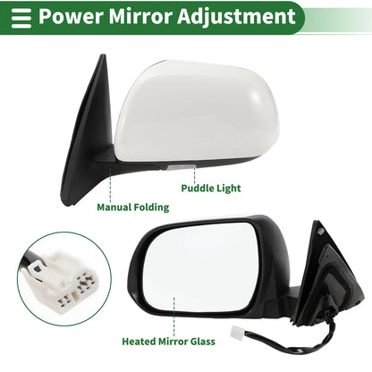 Left Side Door Mirror for Toyota Highlander (2008–2013)