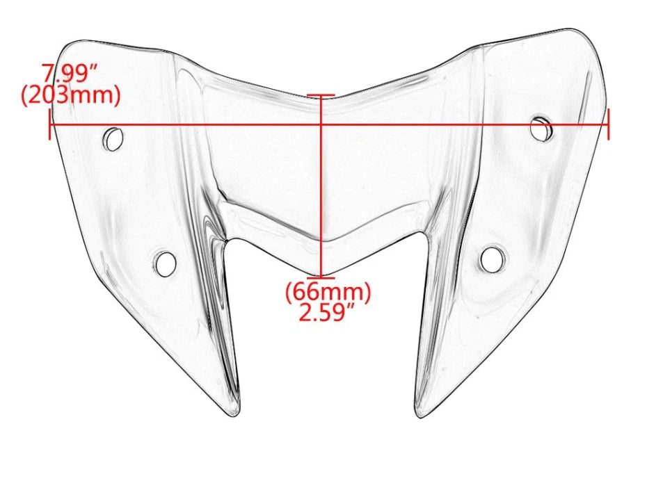 Front Fairing Cover Windshield Deflector for Kawasaki Z800 (2012-2016)