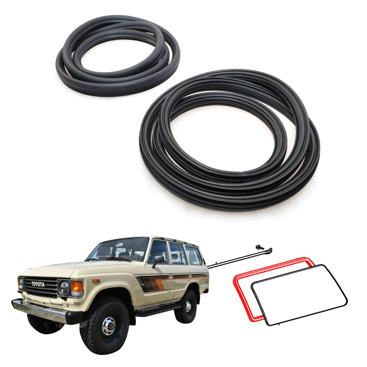 Side Window Weatherstrip for Toyota Land Cruiser BJ60 FJ62G HJ60 1980-1990
