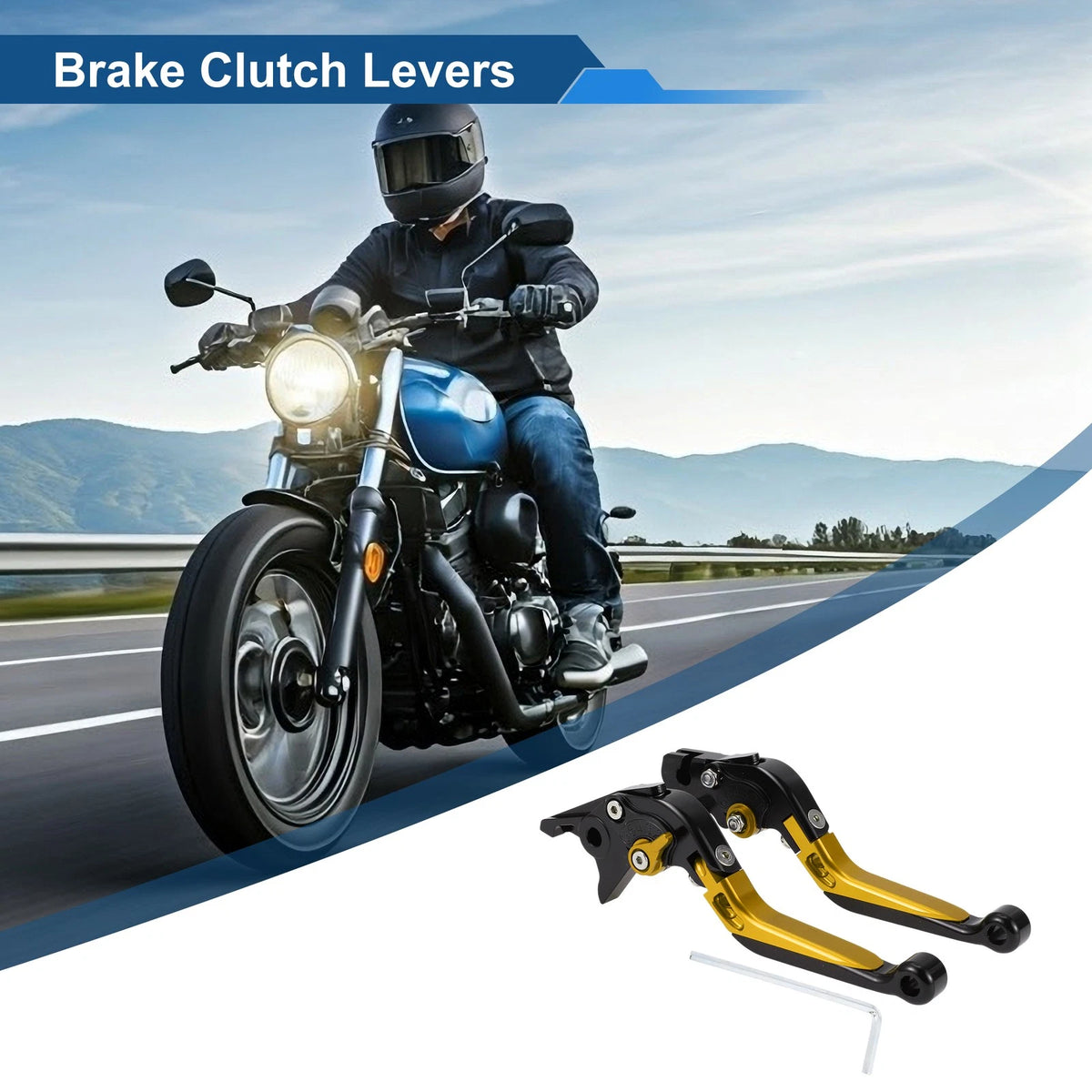 Brake Clutch Levers for Yamaha YZF R1 Black Gold Tone