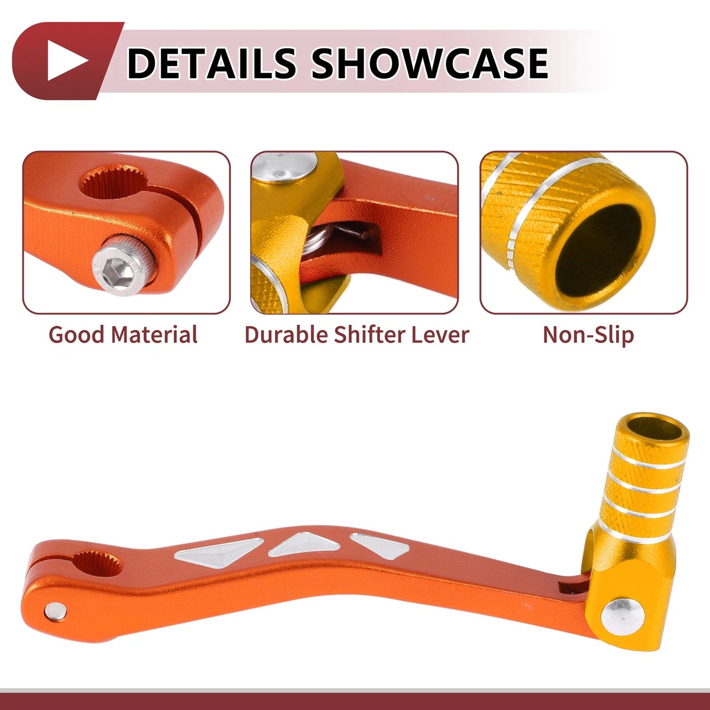 Folding Gear Shifter Lever Orange Gold Tone for Yamaha TTR50cc