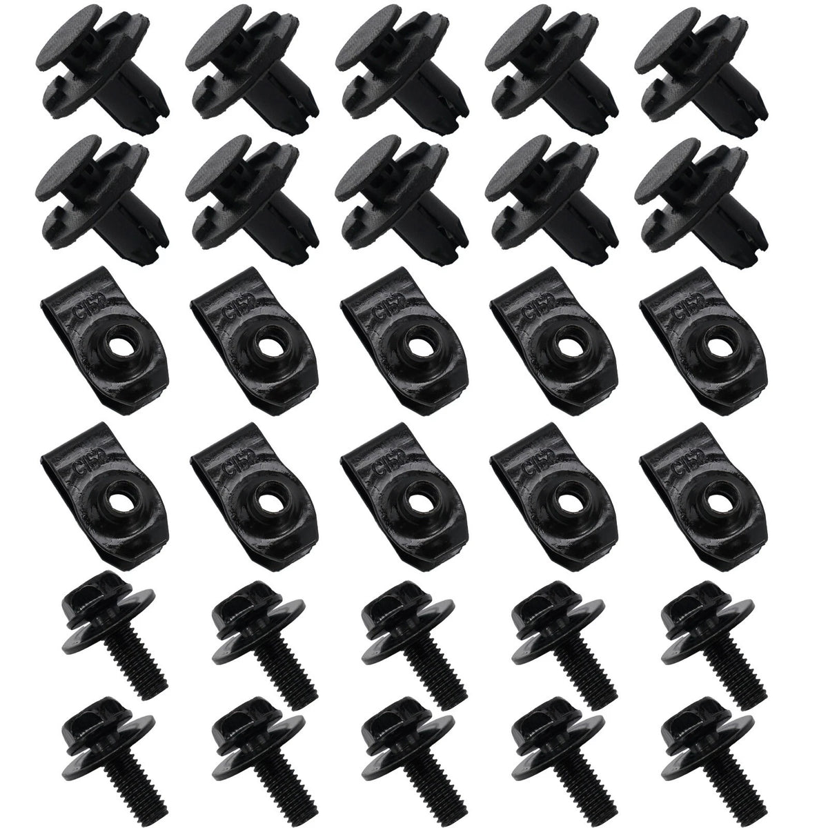 Undertray-Cover Clips / Metal Bolt Fixed Nut Clamp Kit for Nissan Qashqai