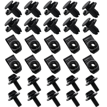 Undertray-Cover Clips / Metal Bolt Fixed Nut Clamp Kit for Nissan Qashqai