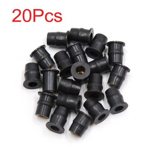 20Pcs Black Rubber Windscreen Windshield Screen Well Nuts for Motorcycle