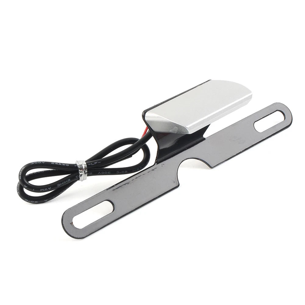 LED Brake Tail Light License Plate Mount Holder for Motorcycle Silver