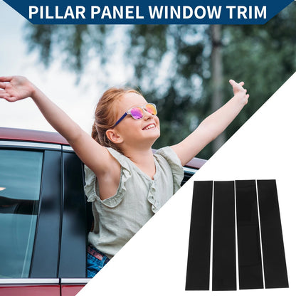 4pcs Black Car Pillar Window Trim for Lincoln Mark LT, Ford F-150 (2004-2008)