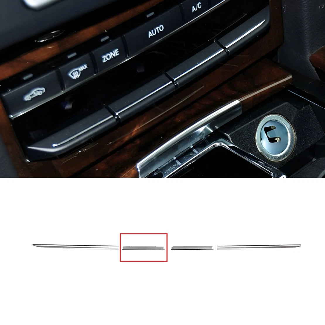 A/C TEMP Button Switch Trim Strip for Benz E-Class W212 (2008-2014)