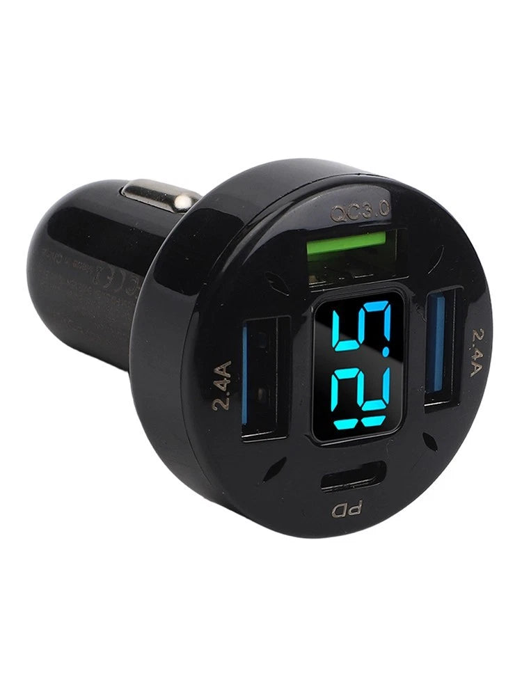 Car Charger Voltage Monitoring Aluminum Alloy PC Input 12-24V