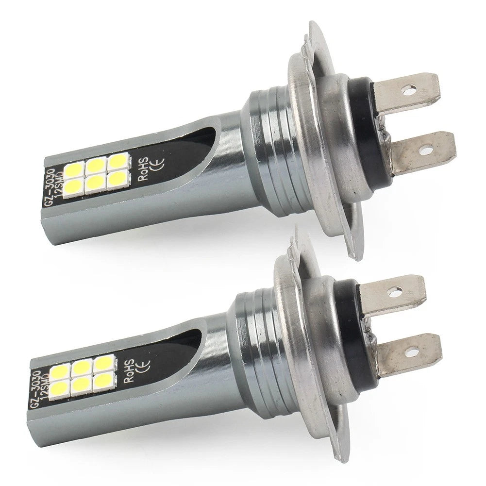 2 x H7 LED Headlight Bulbs for High Low Beam White Light for Universal