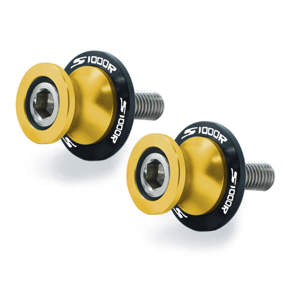 Gold Swingarm Spools for BMW S1000R S1000RR (2014-2018) - M8 Screws