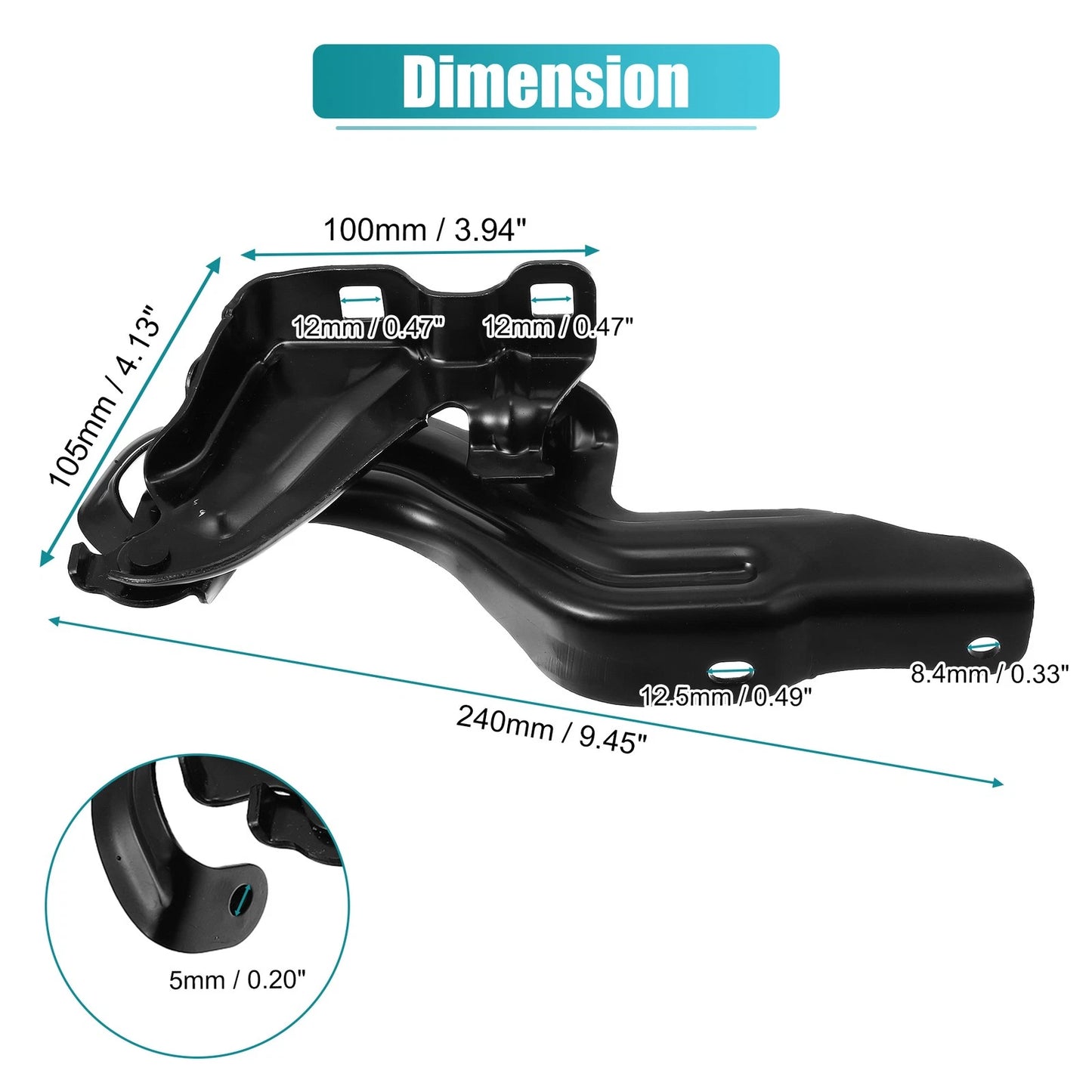 Hood Hinge  Black for Honda (654003TA0A) (2016-2021)