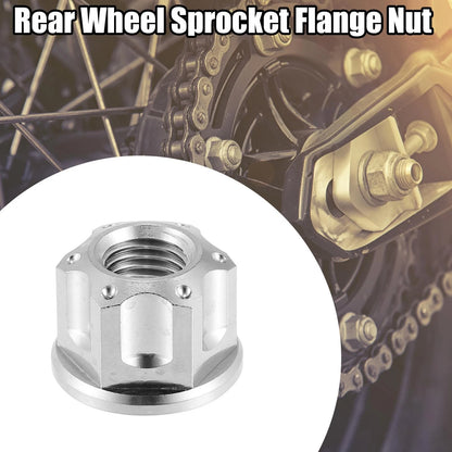 6 x Titanium Alloy M10 Pitch 1.25mm Flange Bolt Nut for Motorcycle