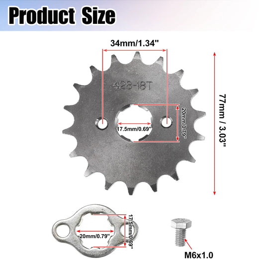 18T 20mm Front Engine Sprocket for Dirt Bike Mini Bike