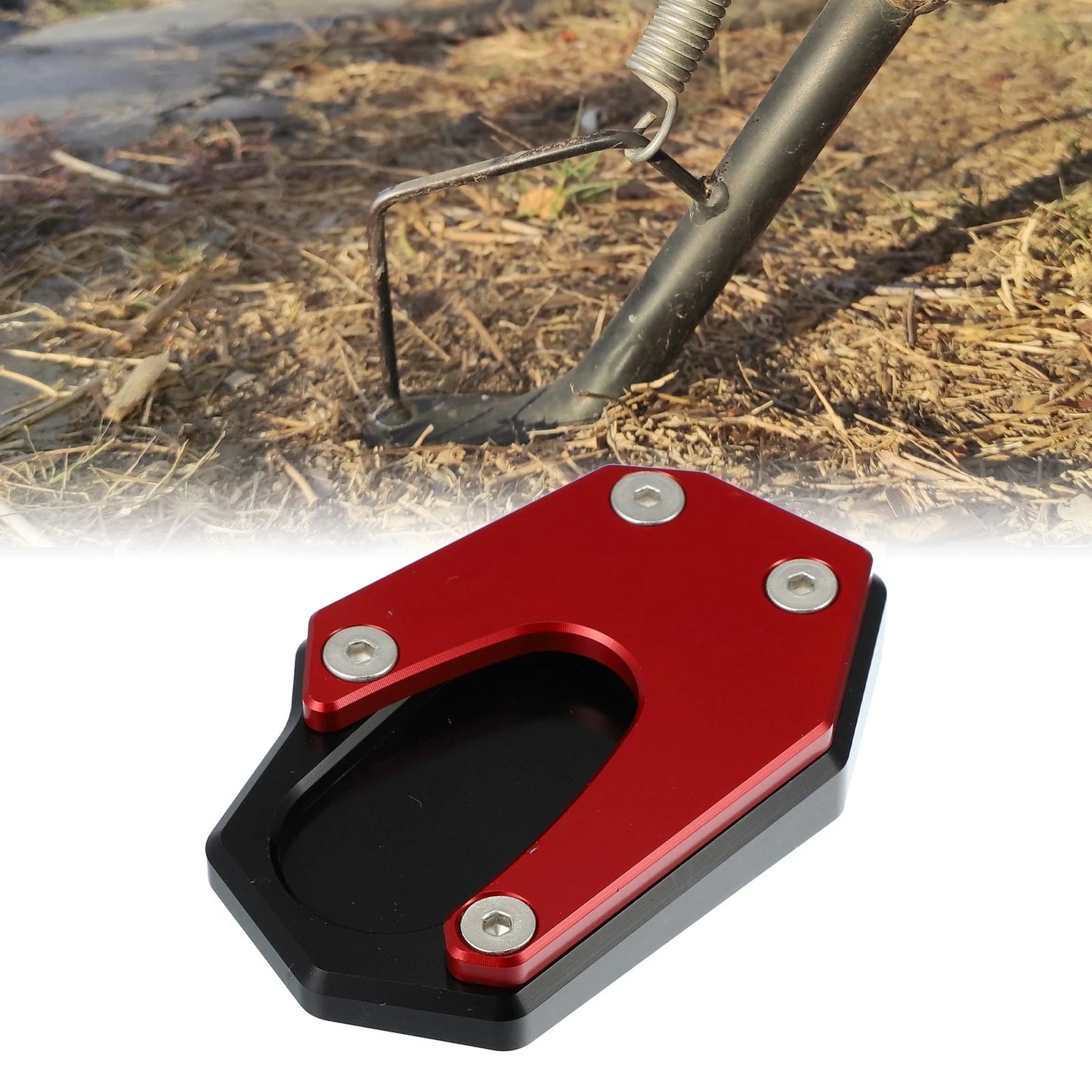 Aluminum Kickstand Plate Pad Red for Suzuki V-Strom 1050 (2020-2023)