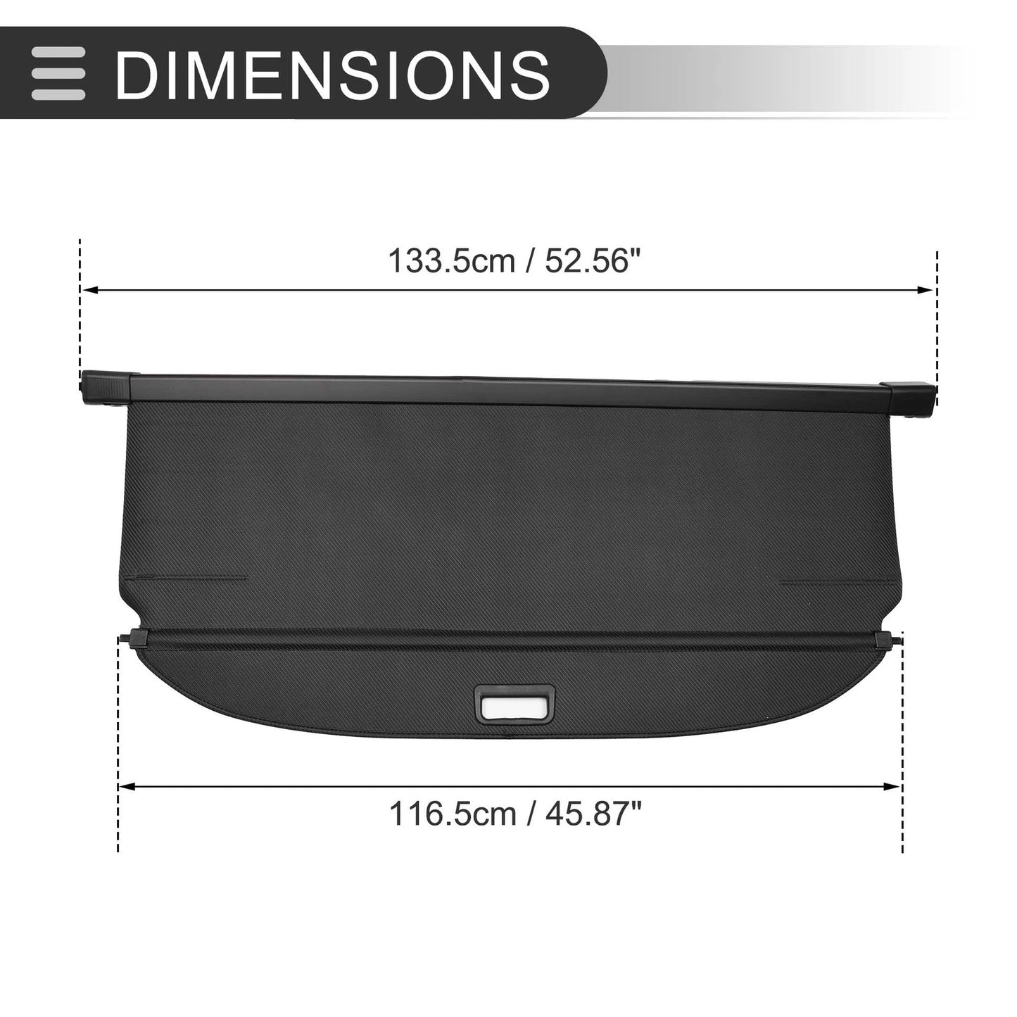 Retractable Cargo Cover for Jeep Compass (2007-2016) Black Carbon Fiber