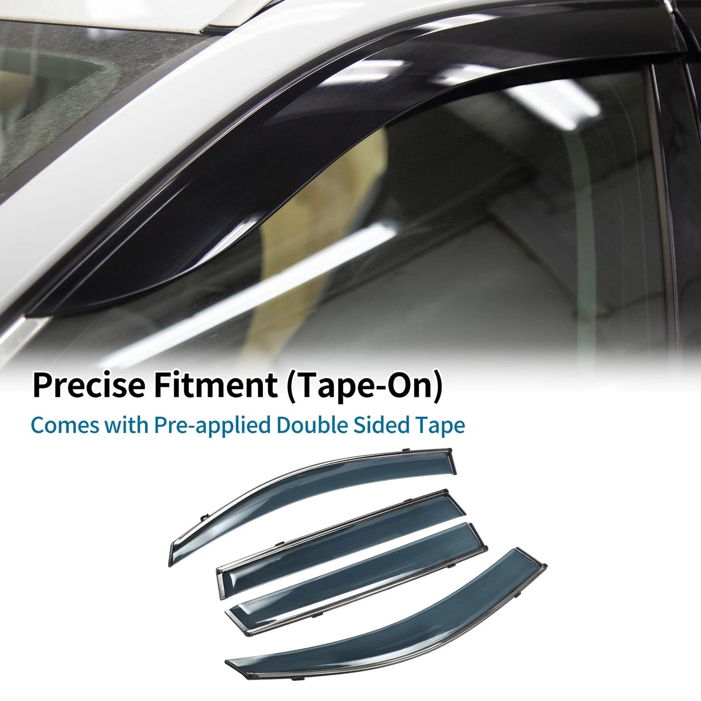 Window Deflectors 1 Set for Toyota RAV4 (2006-2012) Side Vent Visors Black