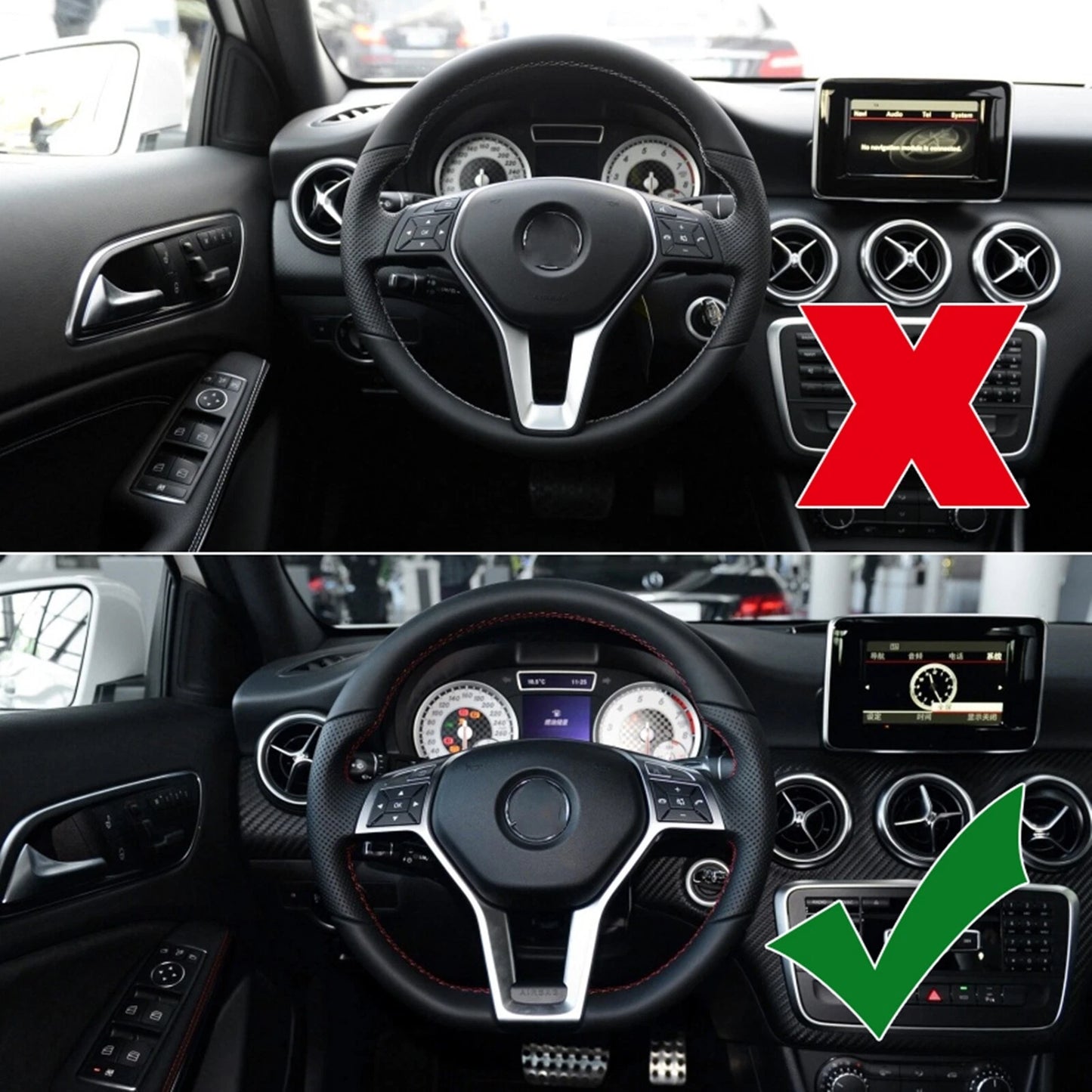 Steering Wheel Cover Trim for Benz W176 W204 W212 AMG (2012-2014)