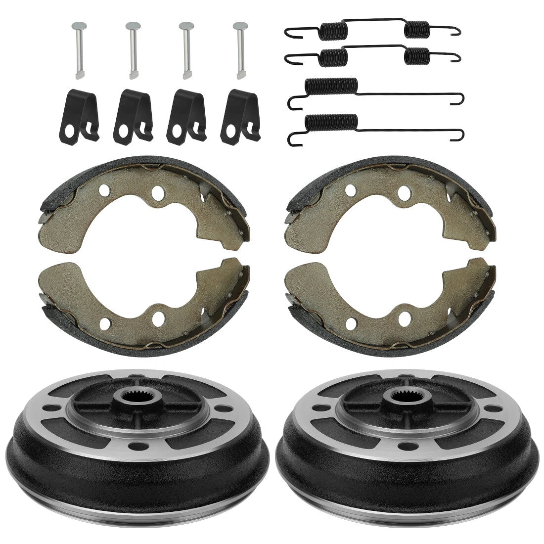 Front Wheel Brake Drum Hub & Shoes 2 x for Kawasaki Mule 2520 KAF620(1993–2000)