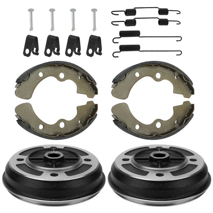 Front Wheel Brake Drum Hub & Shoes 2 x for Kawasaki Mule 2520 KAF620(1993–2000)