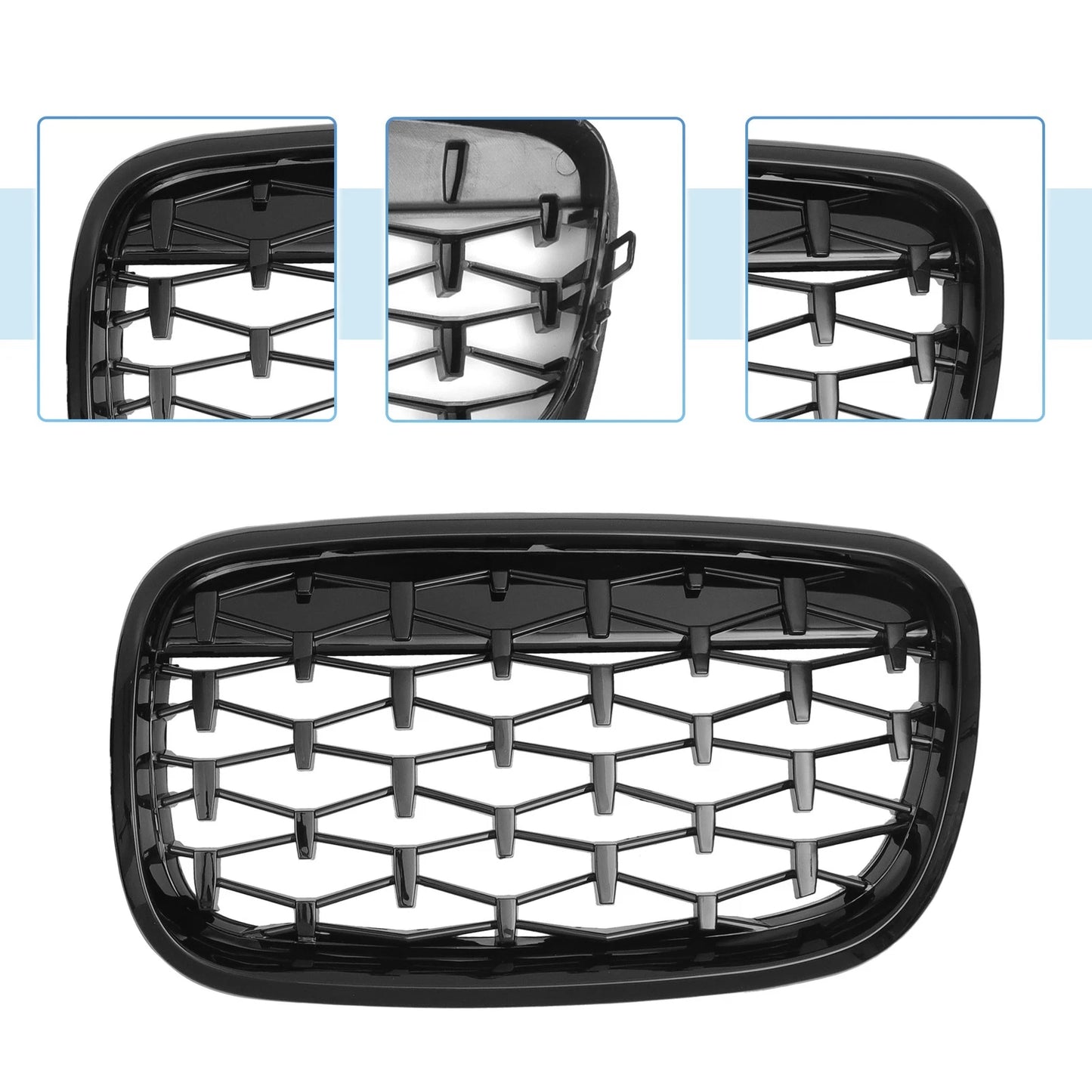 Front Hood Bumper Grille for BMW X5 X6 (2007-2013) 2 x Grills