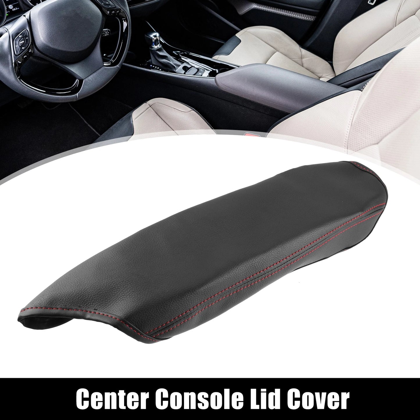 Center Console Armrest Covers Red Line Black for Toyota C-HR (2016–2023)
