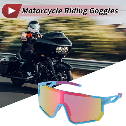 Goggles Motorcycle Riding Multicolor Lens Blue Red Spots Frame PC for Motorcycle
