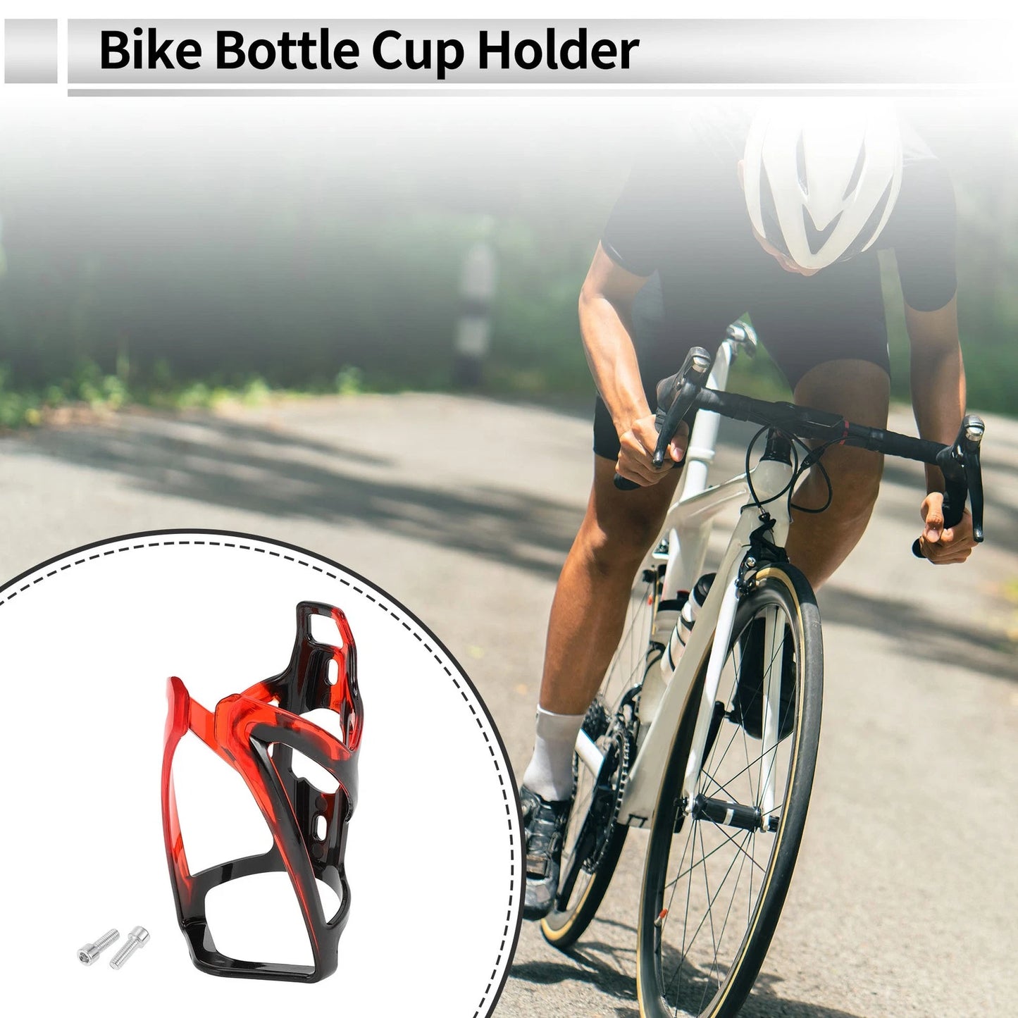 Cup Holder Black Red Plastic Universal for Motorcycle Bicycle