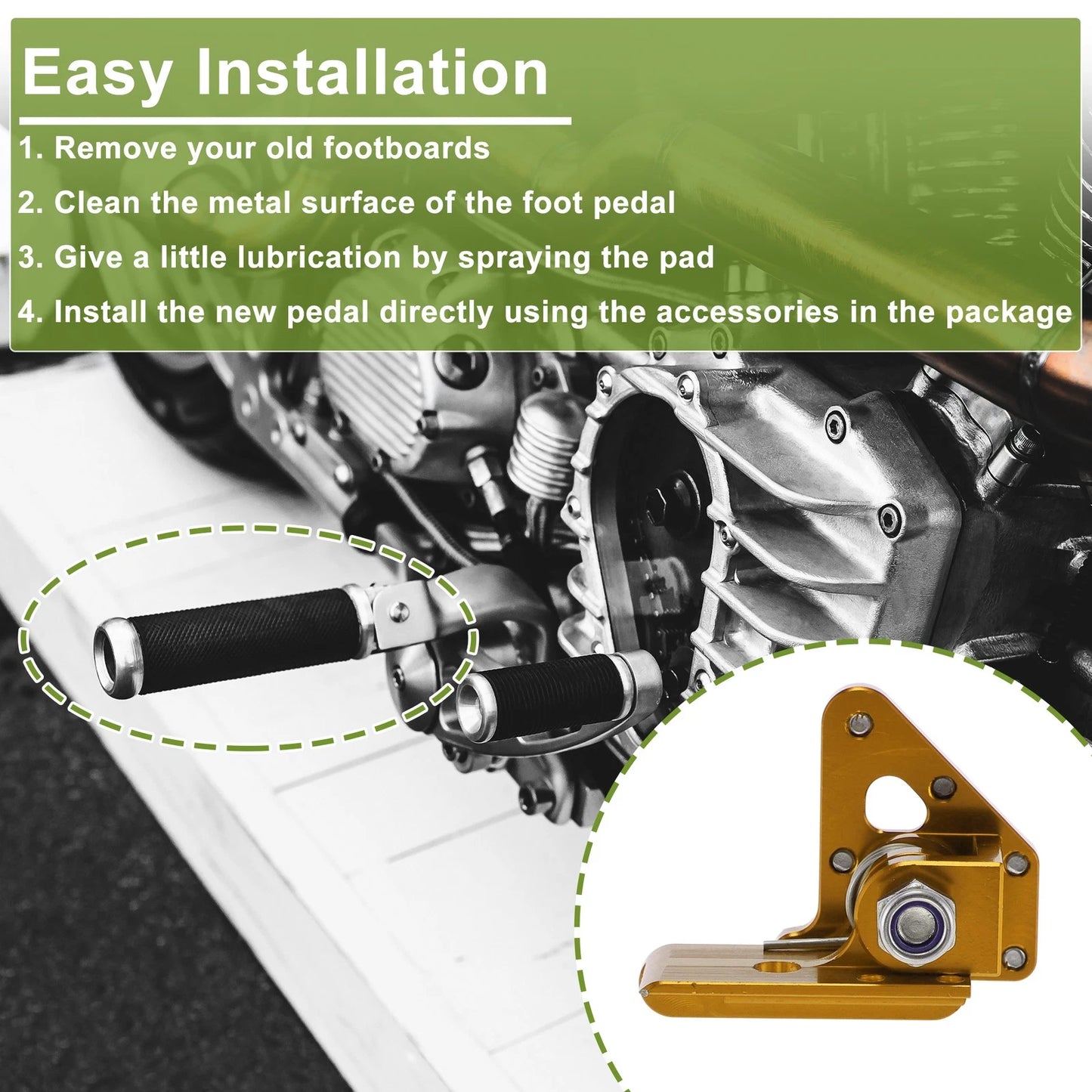 Motorcycle Foot Pegs for Honda CRF50 Footrests Gold Tone (2004-2023)
