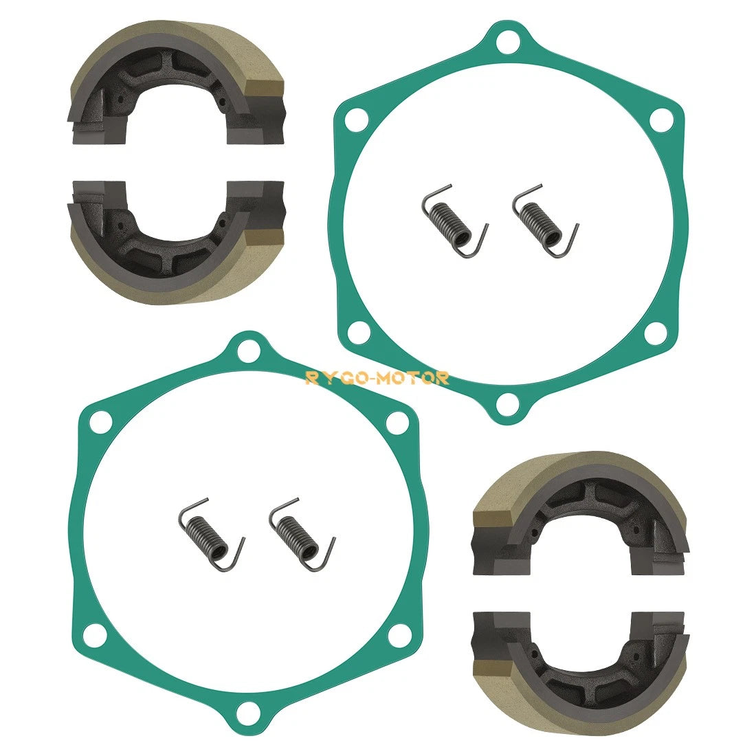 Brake Shoes 4x with Springs Gaskets For John Deere 650 670 Tractors