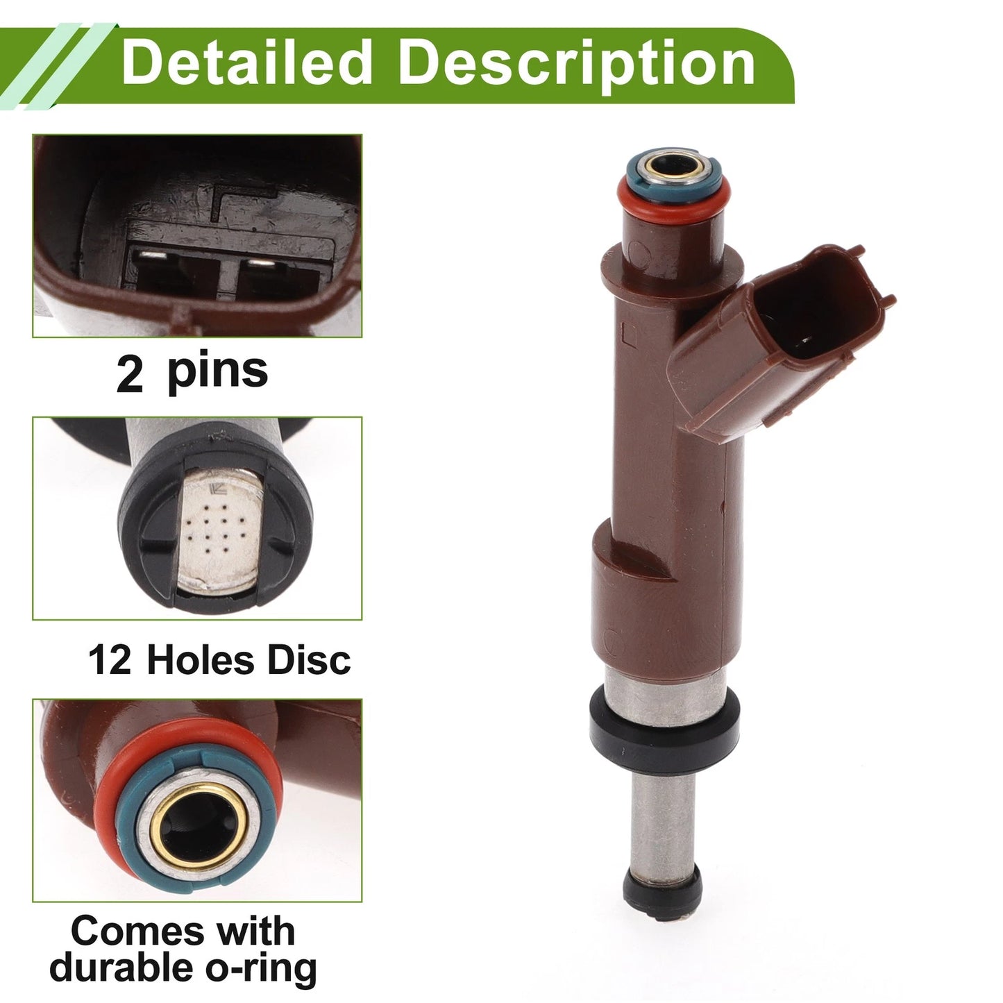 Fuel Injector for Toyota Lexus NSP120 1NRFE 1.3L 1 x Brown Silver Tone