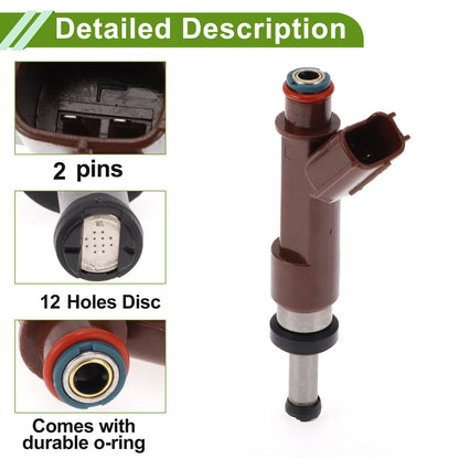 Fuel Injector for Toyota Lexus NSP120 1NRFE 1.3L 1 x Brown Silver Tone